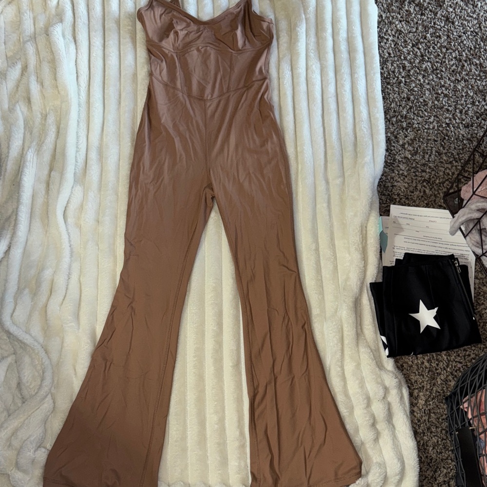 JoyLab Tan Flared Jumpsuit